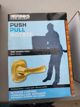 23031-150 Brinks Hands-full Door Knob Push Pull Rotate Handle Interior Locking Brass
