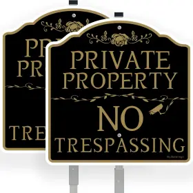Sr-m2p-0001-us Bstersign No Trespassing Private Property Sign 2pack 12 Inch X 0.04 Aluminum