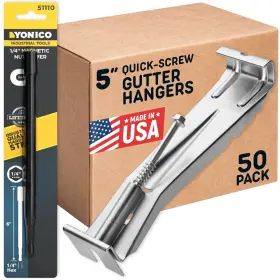 Bulder 724456497176 Quick Screw Gutter Hangers 5 Inch- 50 Pack - Inch Clips With Bonus 6