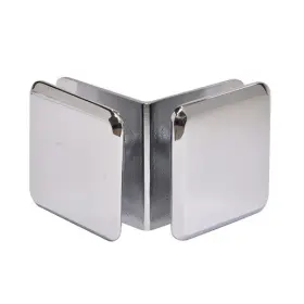 Est111ch C.r. Laurence Crl Polished Chrome Estate Series 90 Degree Frameless Glass-to-glass Clamp