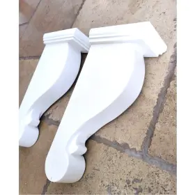 Cabinets Bay 888920019346 2 Corbels Bridgeport Shelf Brackets 3 Inch X12 3/4 X6 Royal Cream Wood