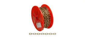 0723367 Campbell Straight Link Coil Chain #3 50 Ft L 270 Lb Working Load Steel Brass