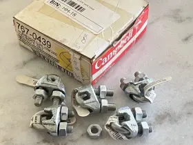 767-0439 Campbell 5 New Wire Rope Clips 1/4 Inch Item 3300 Galvanized Steel