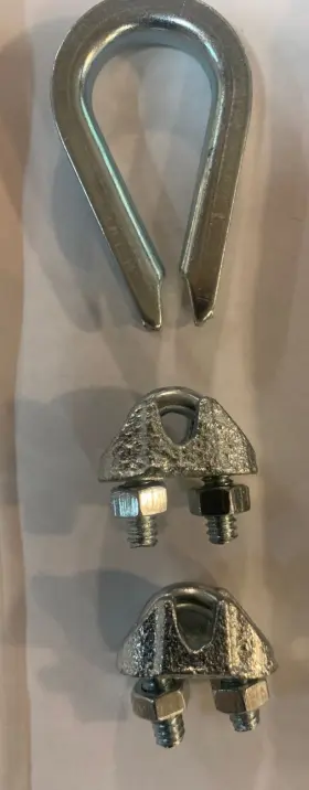 B7675109 Campbell Galvanized Rope Clamp Clips And Thimble Kit -