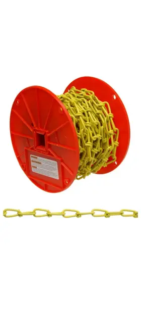 Pd0722087n Campbell Chain 2/0 Double Loop Inco Yellow Polycoat - 50ft Per Reel