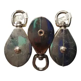 T7655042 Campbell 3 2 Inch Single Swivel Eye Rope Pulley - 55lb Wll Nickel Plated