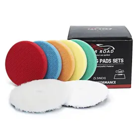 Tz7pc165 Car Road Buffing Polishing Pads 5 Inch 7pcs 5.5 Face For 127mm Kit