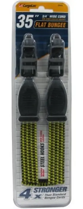 32436 Cargoloc Flat Bungee With Molded Steel Hooks And Latches 35-inch Yellow