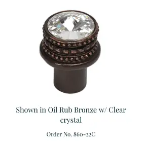 860-22c Carpe Diem Hardware Cache Collection Knob Oil Rub Bronze Clear Crystal
