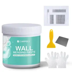 Wallpaste-cy003-1kg-wt Carpoly Drywall Repair Kit - 32 Oz Wall Spackle Paste With Self Adhesive Metal Patch
