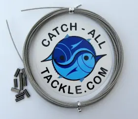 Catch All Tackle 609207699279 49-strand Cable Vinyl Coated 7x7 Stainless Steel Kit 30ft 480lb 1.6mm With 10 1
