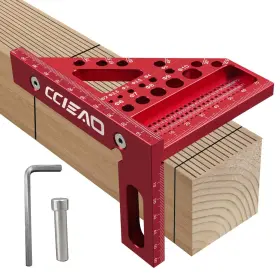 Ccieao 751501940240 3d Carpenter Square With Degrees Scriber 22.5-90 Degree Drawing Line Ruler W