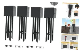 Sj783676 Cdfyjhfdq Pcs Inch X Concrete Post Anchor Actual 3.6 X3.6 Wet Foundation 4