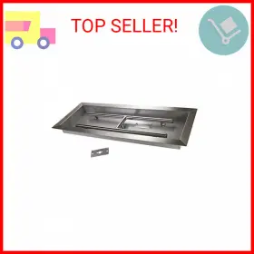 Bs-24-8 Celestial Fire Glass-inc 24 Inch X 8 Drop-in Pit Pan With Burner Stainless Steel 90 000 Btu N