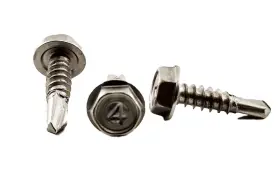 10075 Chenango Supply S45a#10075 Stainless #10 X 3/4 Inch Tek Screw 100 Pcs Hex Washer Head Self