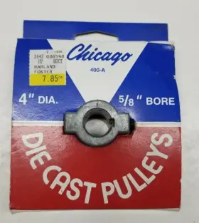 Chicago Die Casting 096158400601 Cast 4 Inch Die-cast V-grooved Pulley 400a- 5/8 Bore
