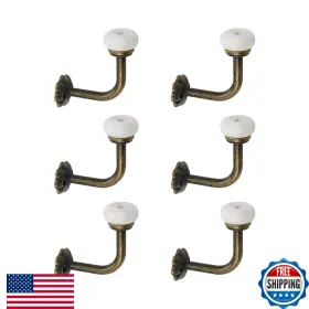 B0cbvchyh3 Chinflly 6pc Ceramic Wall Hooks Antique Vintage Large Coat Towel Bath Robe