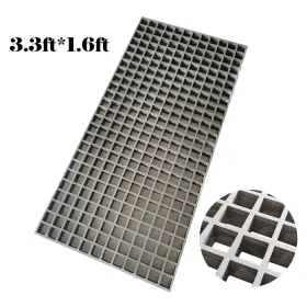 056899 Chongyttuo 1 Pcs 3.3ft 1.6ft Fiberglass Grille Grating For Parking Lot Sewer Gray Frp Floor