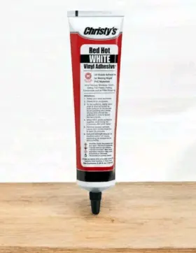 505115 Christys Red Hot Vinyl Adhesive White 5.25 Oz Tube