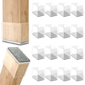 B0fh98rrtd Chwm 16pcs Rectangle Silicone Chair Leg Protectors For Hardwood Floor Felt Pads