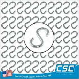 B0d4b145ck Clip Strip 100pk Heavy Duty S Hooks 1.625 Inch L X 0.135 D Stainless Steel