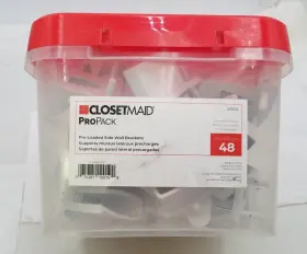 21864 Closetmaid 48 Pack Pre-loaded Side Wall Bracket For Wire Shelving -21864