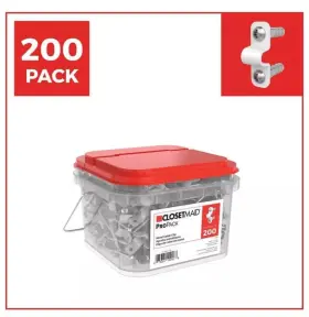 2186700 Closetmaid Propack Metal Shelf Cable Clips 200-piece New Sealed