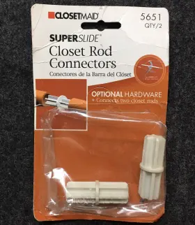 5651 Closetmaid Super Slide Closet Rod Connector 2 Piece Replacement Part E