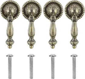 Cm 702646786309 Cosmos 4 Pieces Antique Style Bronze Metal Drawer Tear Drop Cabinet