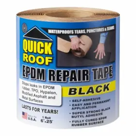 Bepdm625 Cofair Quick Roof Epdm Leak Repair Tape Black 6- Inch X 25-ft. -