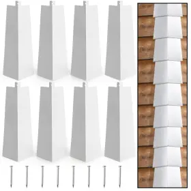 Sidingcorners-8p-8in Coloch 8 Pieces Aluminum Siding Corners Inches White Outside Corner