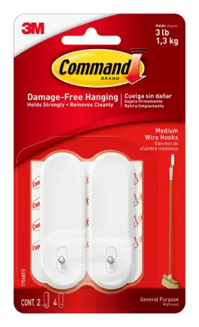 17068es Command 24 Pack - Medium Wire Hook 1 X 3 1.5 Inch