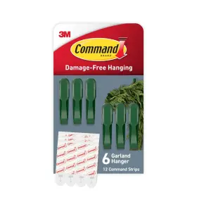 B0flkjzxz3 Command Garland Wreath Holder Hooks 6-pack Fireplace Mantel Damage-free Green