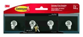 Hom-18s-es Command Key Hook Rail Adhesive Slate Color 8 X 2-1/8 1-1/2 Inch -