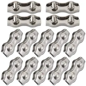 Cozihom 793811592382 1/8 Inch M3 Stainless Steel Duplex 2-post Cable Clamp Wire Rope Clip C