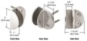 Mfcw14 Cr Laurence C.r. Crl Polished Stainless Wall Mount Round Mall Front Clamp