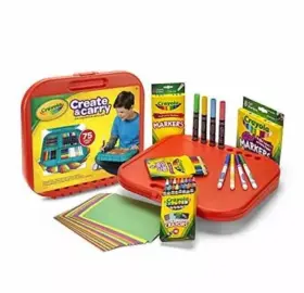 04-6814 Crayola Kids Colored Crayons Carry Case And Large Lap Desk Art Set For 5 Up 75 Pieces