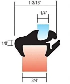 10249 Crl C.r. Laurence One-piece Self-sealing Universal Weatherstrip 3/4 Inch Pane