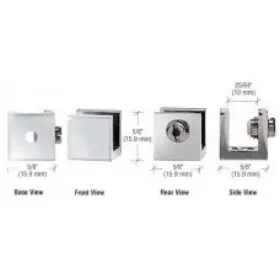Eh26 Crl C.r. Laurence Chrome Small Set Screw Clamp For 1/4 Inch To 5/16 Glass - 1