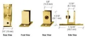 Eh48 Crl Brass Short Leg Set Screw Glass Shelf Clamp For 1/4 Inch To 5/16