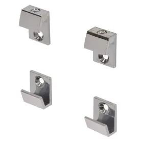 Mc00ch Crl Chrome 5/8 Inch Wide Beveled Mirror Clip Set For 1/4 Thick