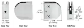 Z412sc Crl C.r. Laurence Satin Chrome Z-series Round Type Flat Base Zinc Clamp