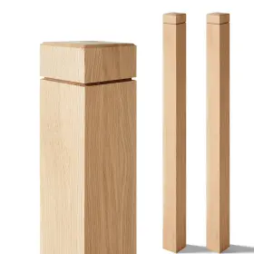 Kao-croblissful-1895 Croblissful 3 Inch X 48 Stair Newel Post With A Single Groove Notched Interior Railing