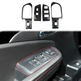 21jb-hrid-002 Crosselec Carbon Fiber Window Lift Switch Panel Rear Cup Holder Cover Trim For 2017-202