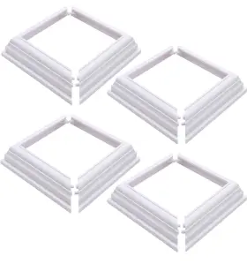 73012503 Crossover Product White Heritage Trim Post Ring 4 Inch 4-pack