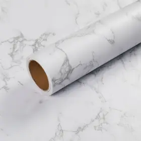 X118 Cryptobai 762715834225 15.8 Inch White Marble Wallpaper Self Adhesive Contact Paper For Countertop