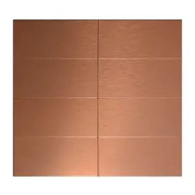 Crystiles 975220240229 Aluminum Peel And Stick Backsplash Panels - 3 Inch X6 Brushed Copper Kitchen Wall