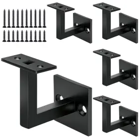 Crystmetal 765147680804 5 Pack 304 Stainless Steel Adjustable Swivel Handrail Bracket For Staircase