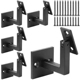 Crystmetal 765147681016 5 Pcs 304 Stainless Steel Adjustable Swivel Handrail Bracket For Staircase