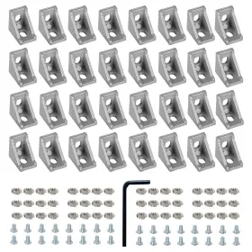 Jiaoma-2028 Ctopogo 32 Set Silver 2020 Series Aluminum Extrusion Profile Connector Includes 3